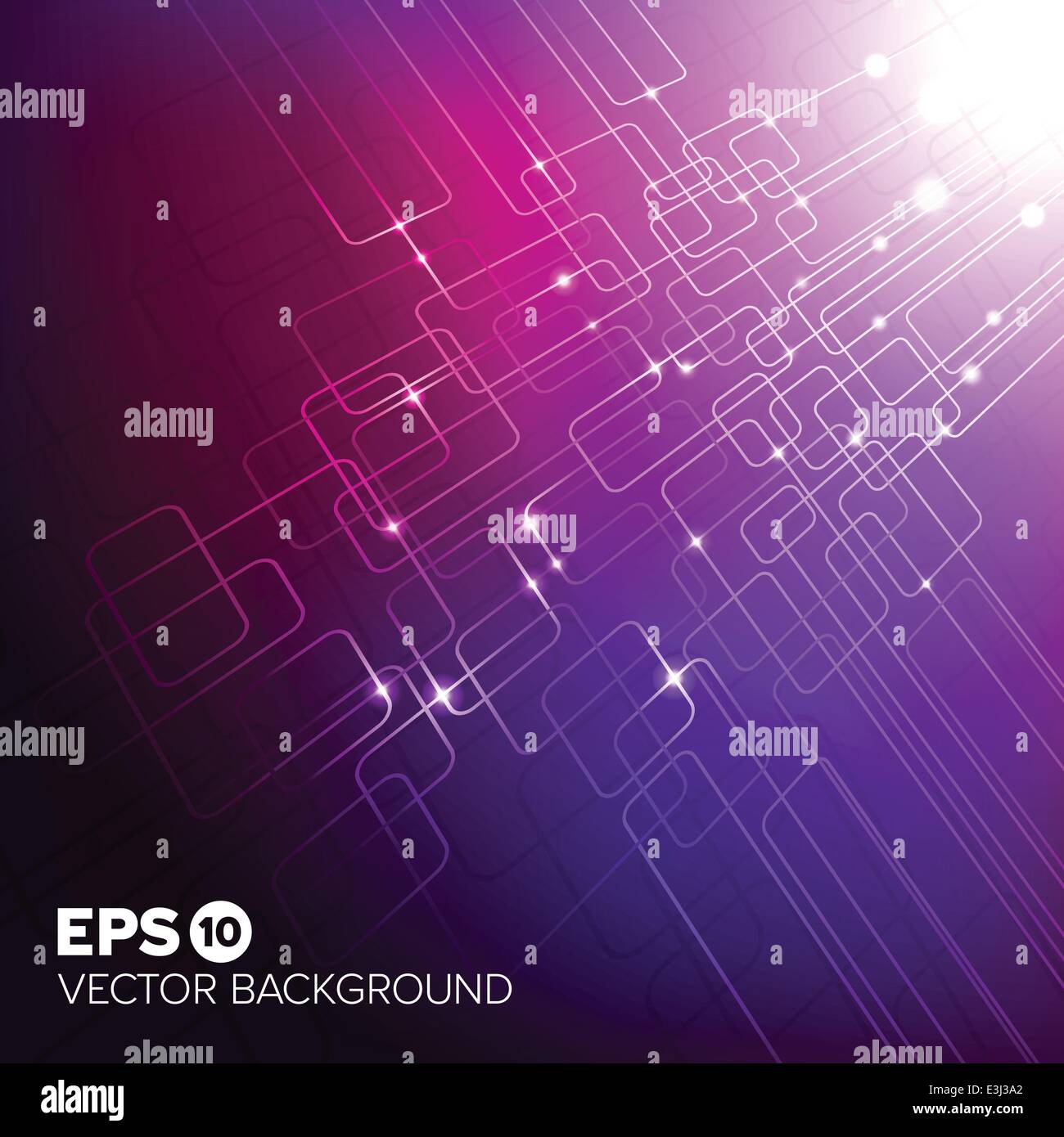 Modern abstract purple tech background with light effect Stock Vector