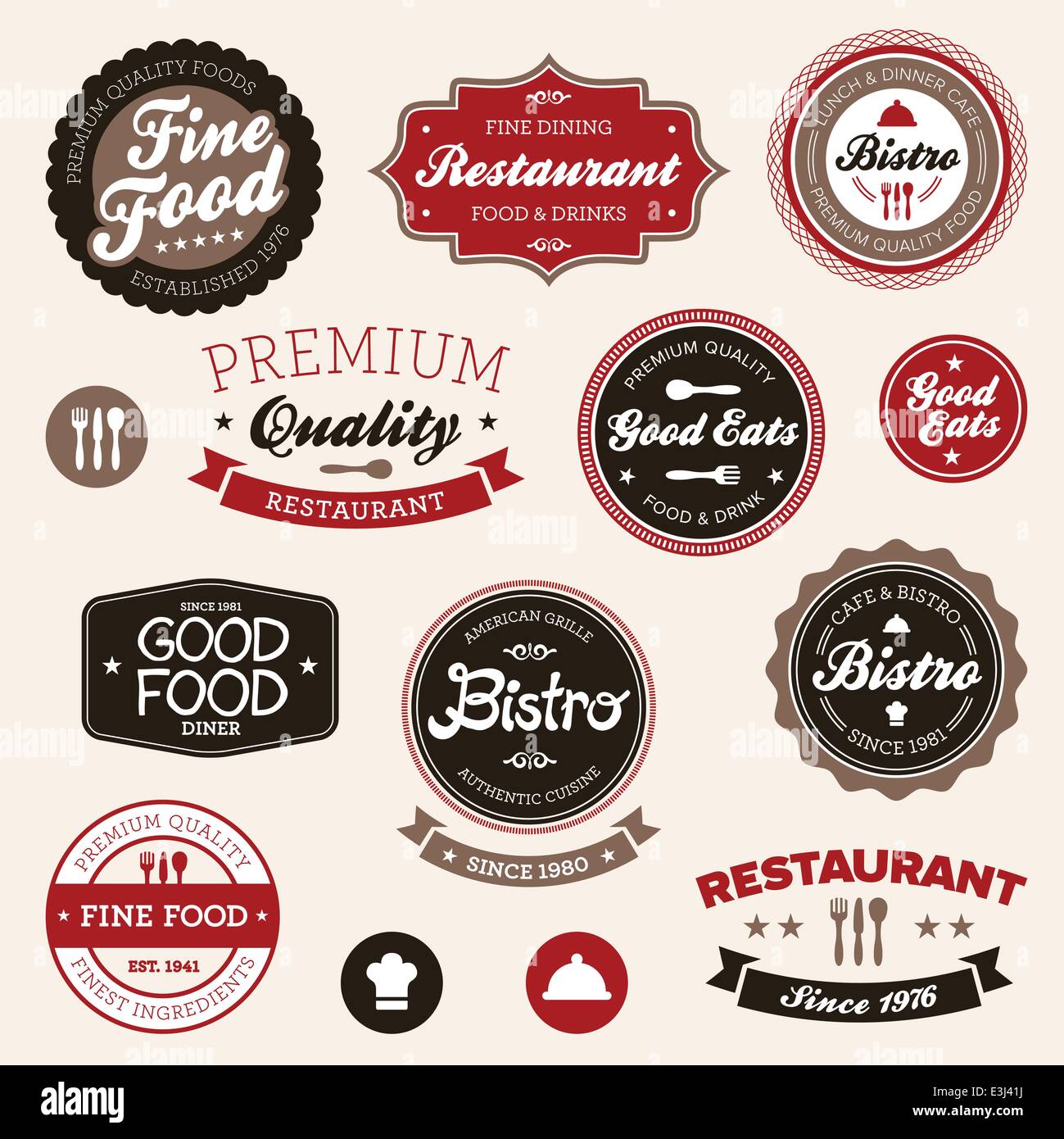 retro food logos