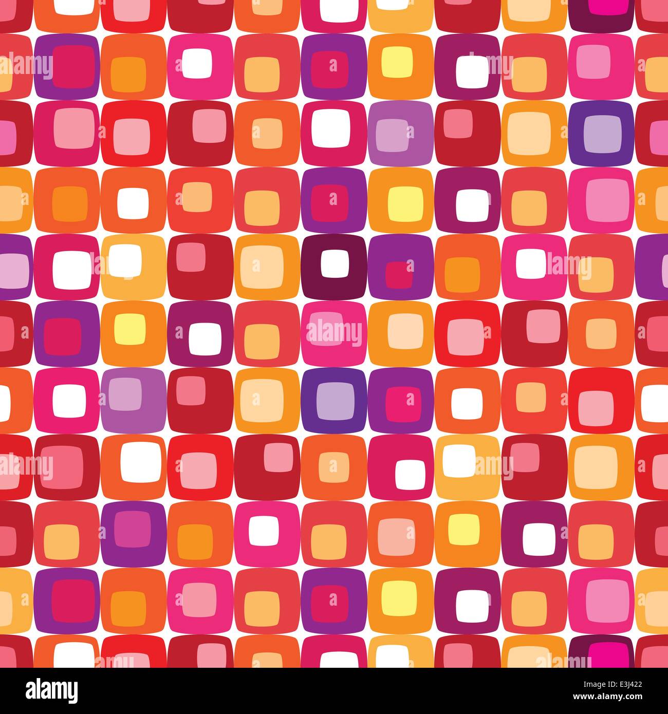 Retro colorful square pattern, tiles in any direction. Stock Vector