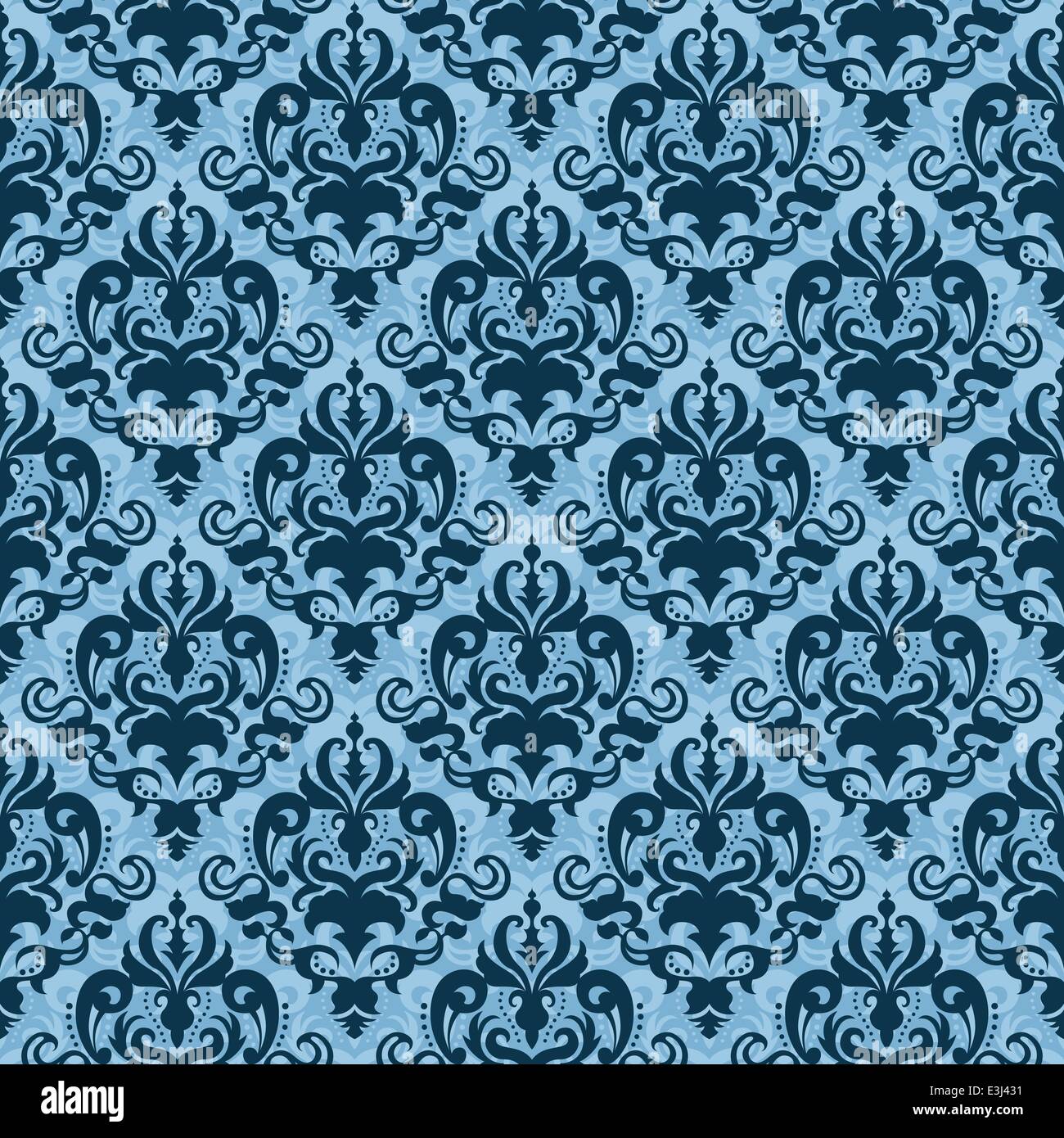 Seamless blue decorative background pattern design Stock Vector Image ...