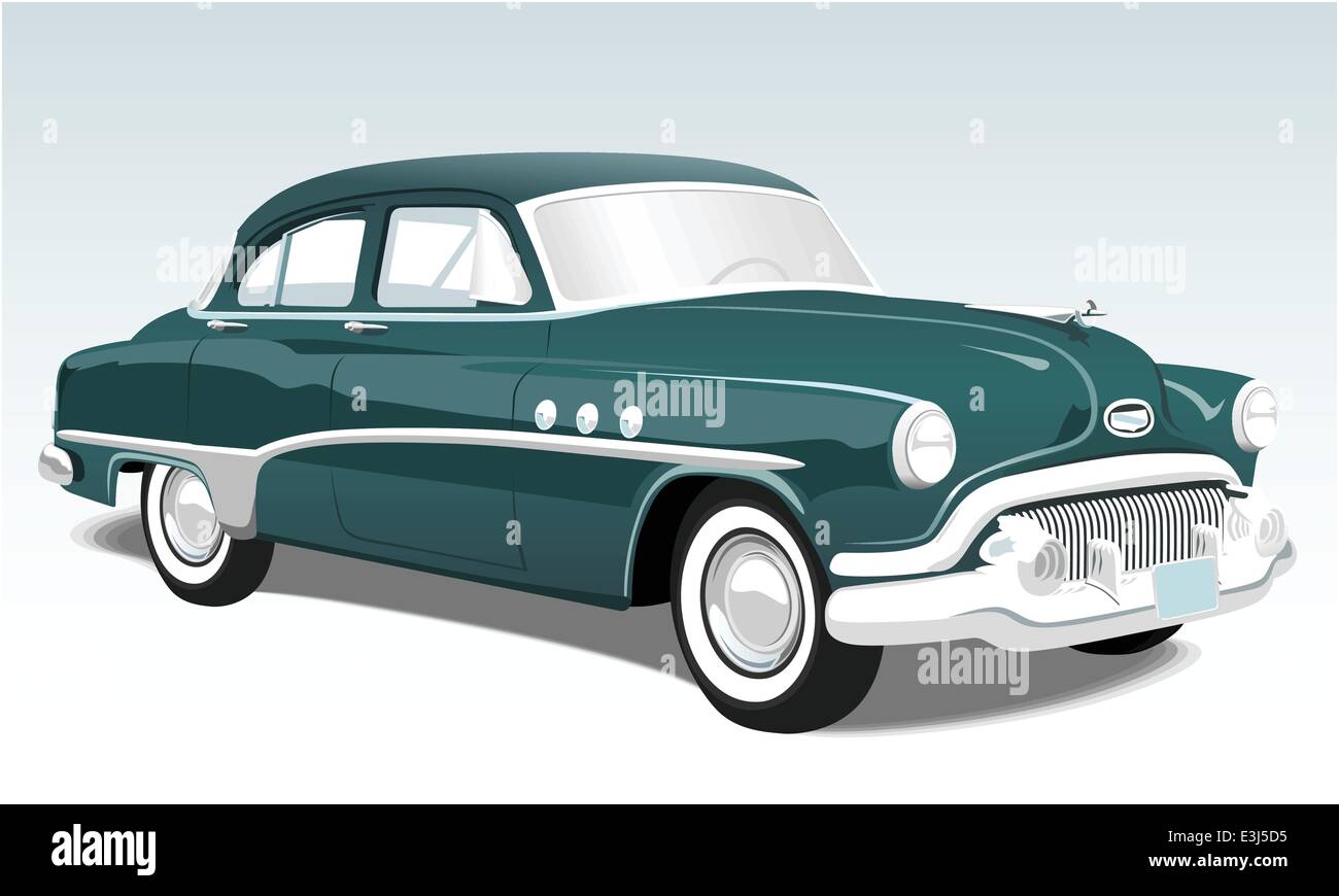 Classic vintage car driving Stock Vector Images - Alamy