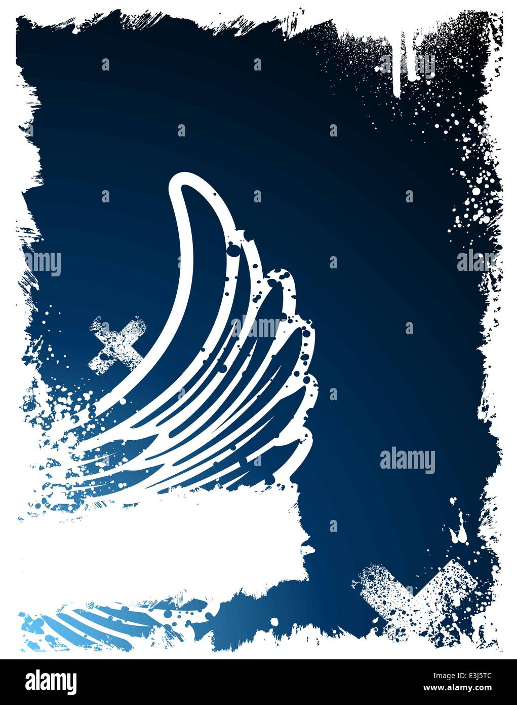 Blue and white wing grunge paint splatter frame background Stock Vector ...