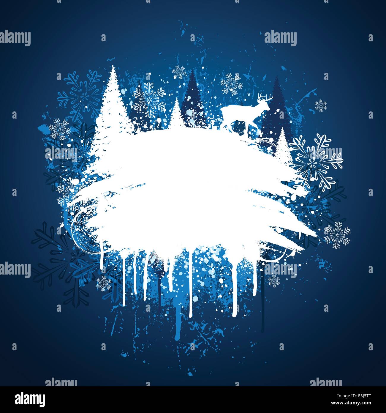 Blue and white winter grunge spray paint design Stock Vector Image