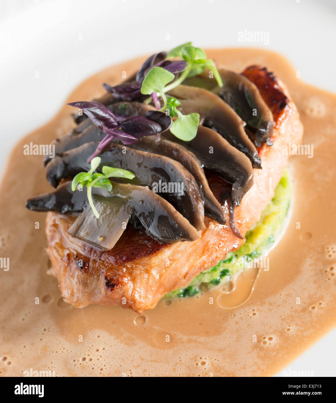 Pork fillet stroganoff served in a fine dining restaurant Stock Photo