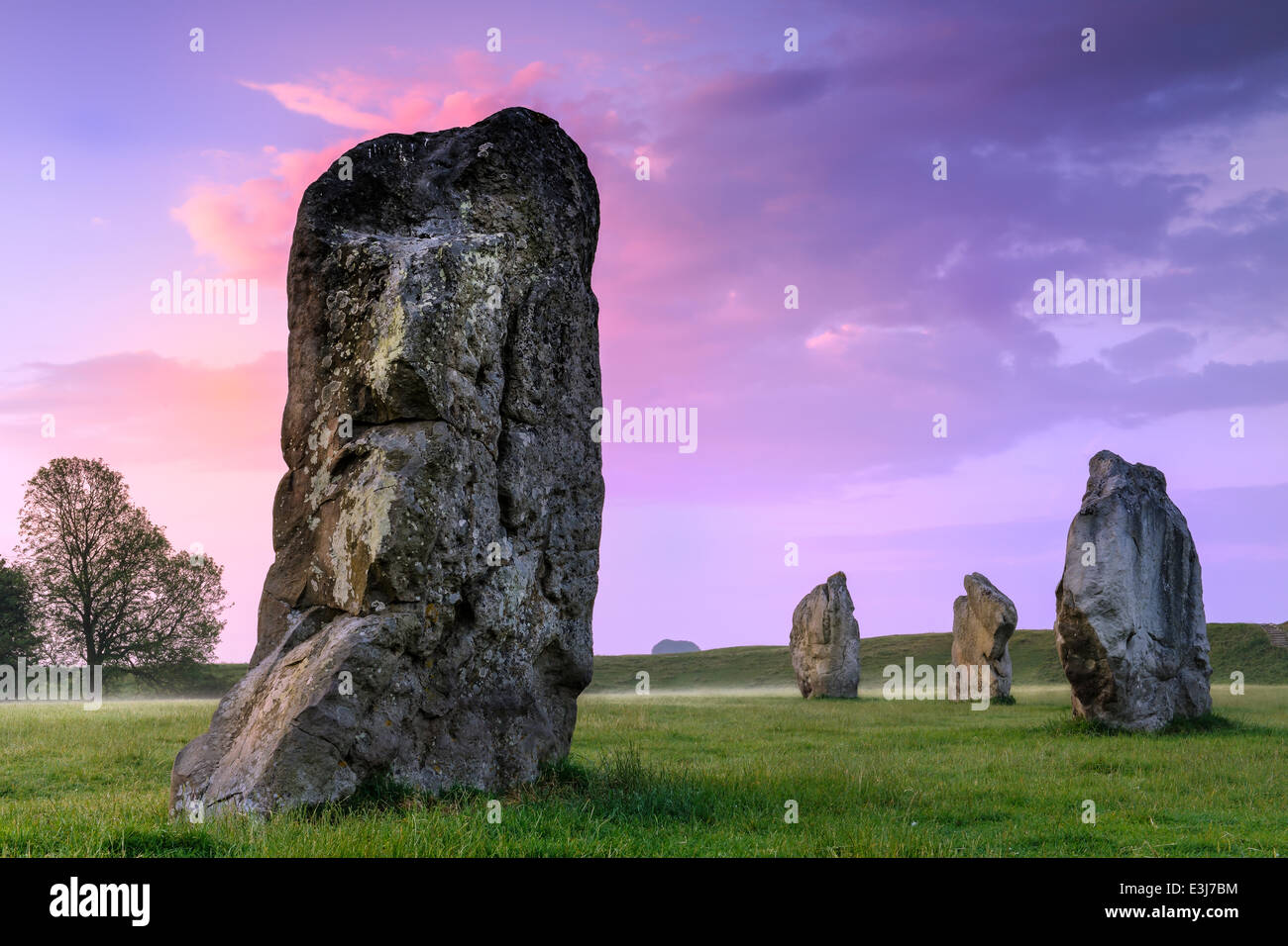 Avebury, Wiltshire, UK. 24th June, 2014. The crowds have gone home and the litter has been cleared away, as tranquility returns to Avebury, after the Summer Solstice celebrations. Credit:  Terry Mathews/Alamy Live News Stock Photo