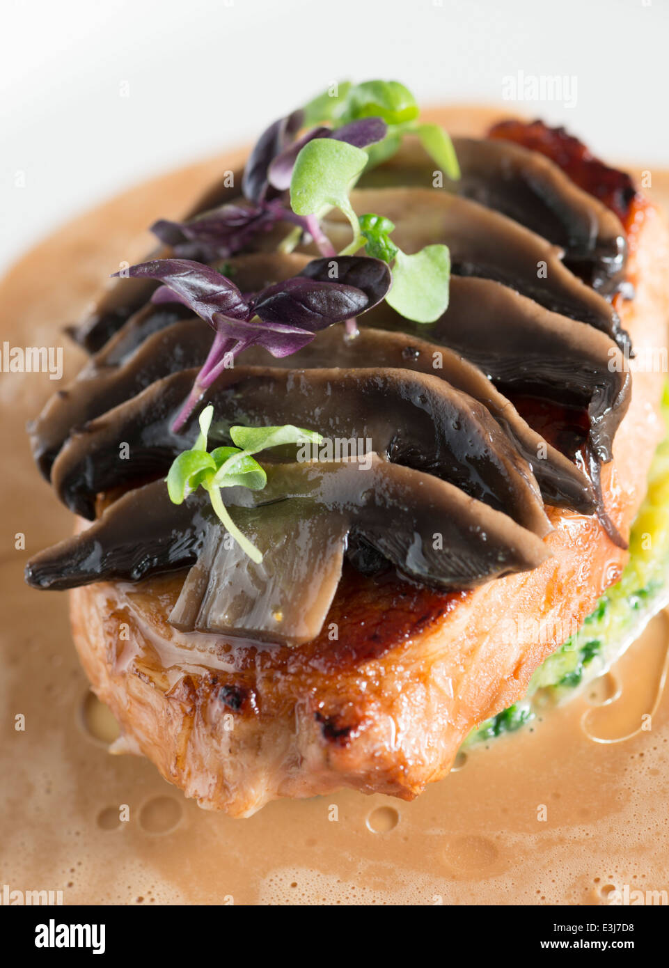 Pork fillet stroganoff served in a fine dining restaurant Stock Photo