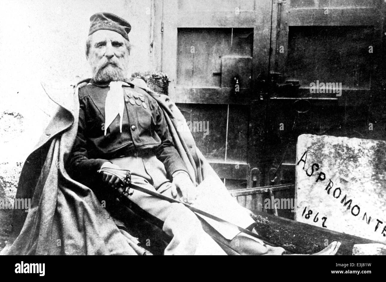 Giuseppe Garibaldi after being wounded in the Aspromonte Stock Photo