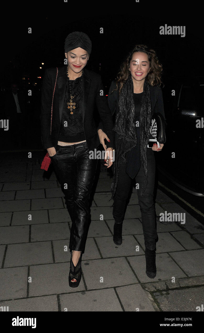 Rita ora steps out with sister elena in mayfair hi-res stock