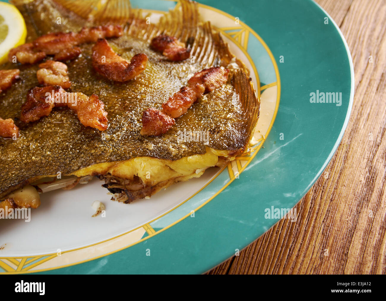 Hamburg Finkenwerder Scholle with Specks and lemon Stock Photo - Alamy