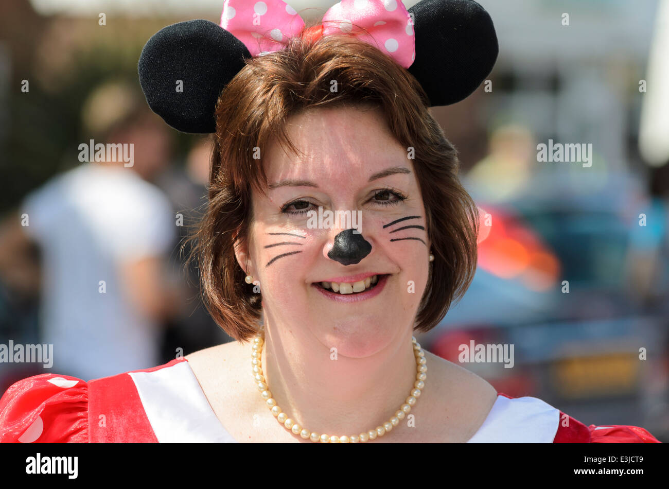 Woman with her face painted like a cat Stock Photo Alamy