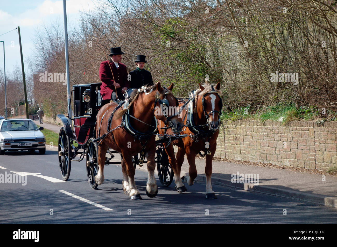 Heavy horses pulling carriage hires stock photography and images Alamy