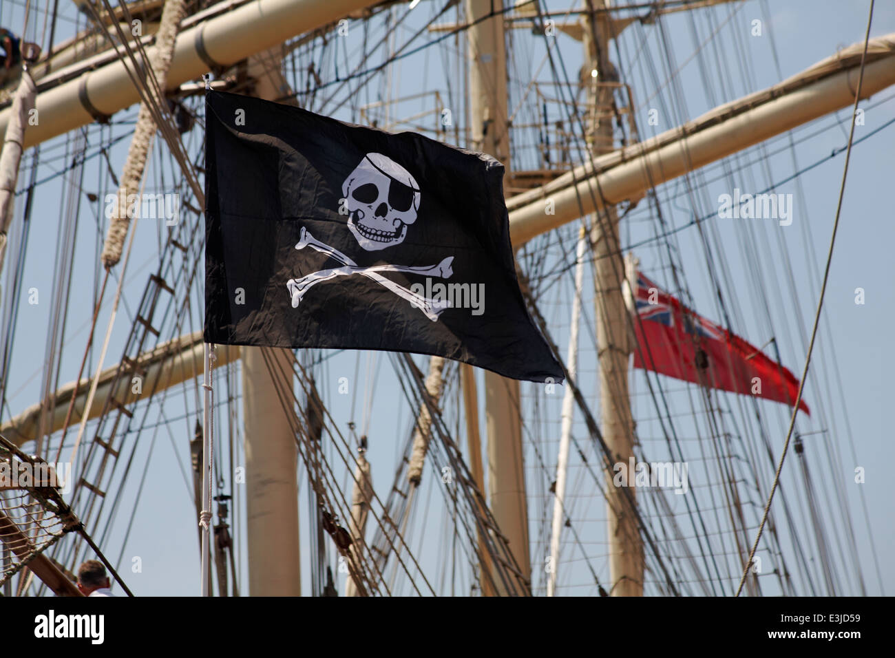 thumbnail image 2 of Crimson Pirate Flag 2x3ft - Jolly Roger With Skull And Crossed Swords - Polyester, Fray Resistant 2 of 6