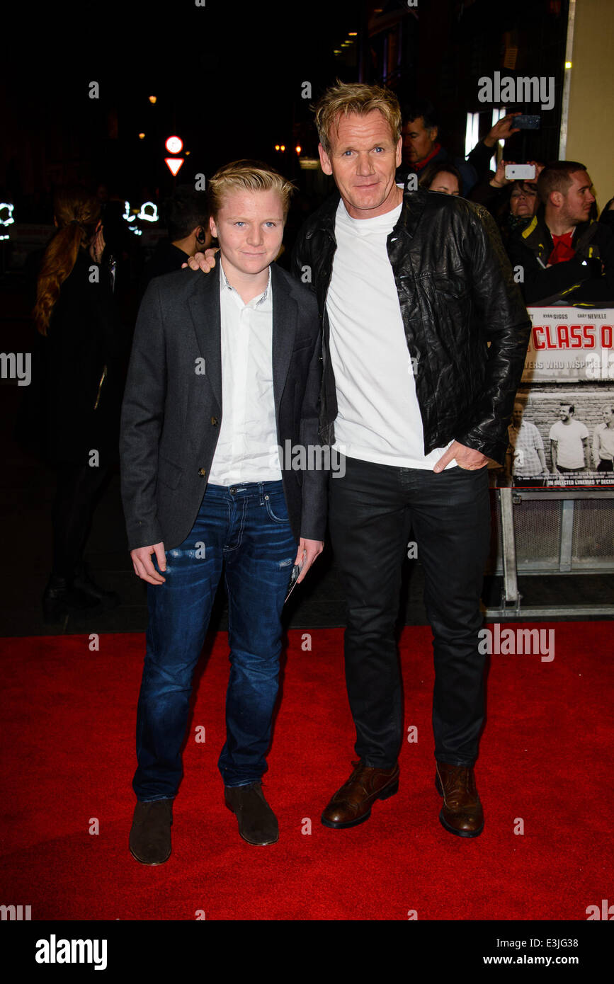 The World Premiere of 'The Class of 92' at Odeon West End - Arrivals Where:  London, United Kingdom When: 01 December 2013 Featuring: Gordon Ramsay,Jack  Scott Ramsay Where: London, United Kingdom When: