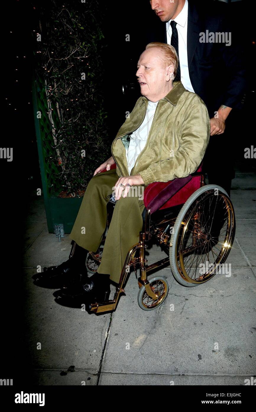 Larry Flynt arriving at Mr Chow in Beverly Hills pushed in his gold-plated  wheelchair Featuring: Larry Flynt Where: Los Angeles, California, United  States When: 01 Dec 2013 Stock Photo - Alamy