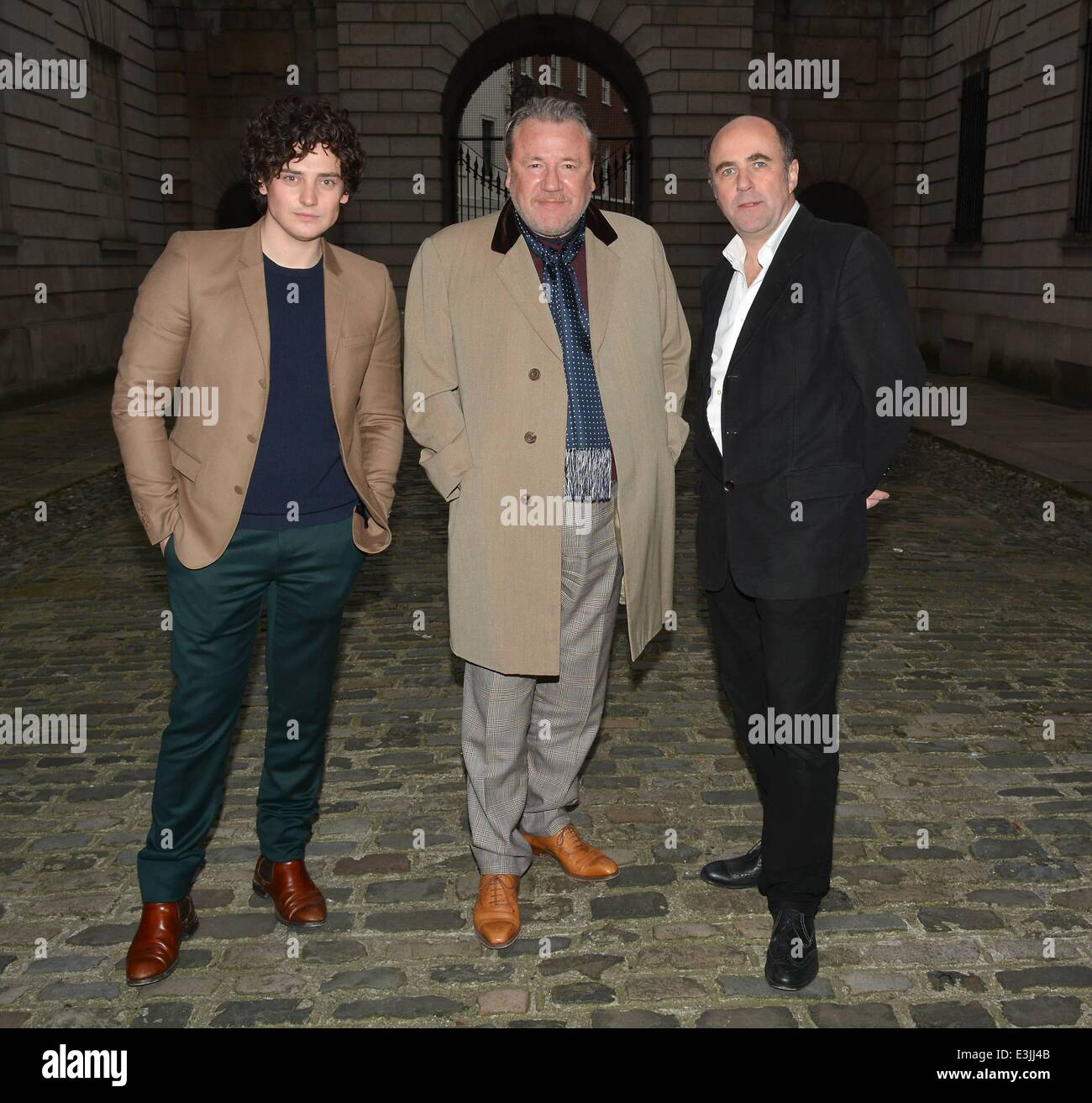 Actor Ray Winstone attends a screening of Sky 1 HD smuggler drama 'Moonfleet' with fellow cast members Aneurin Barnard & Lorcan Cranitch at Kings Inn...  Featuring: Aneurin Barnard,Ray Winstone,Lorcan Cranitch Where: Dublin, Ireland When: 02 Dec 2013 Stock Photo