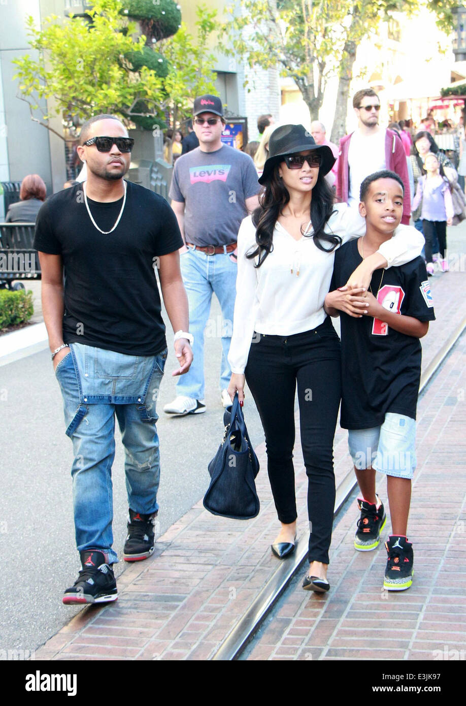 Draya Michele from 'Basketball Wives LA' shopping at The Grove with her son  Kniko and publicist J.Ryan La Cour Featuring: Draya Michele,Kniko,J.Ryan La  Cour Where: West Hollywood, California, United States When: 02