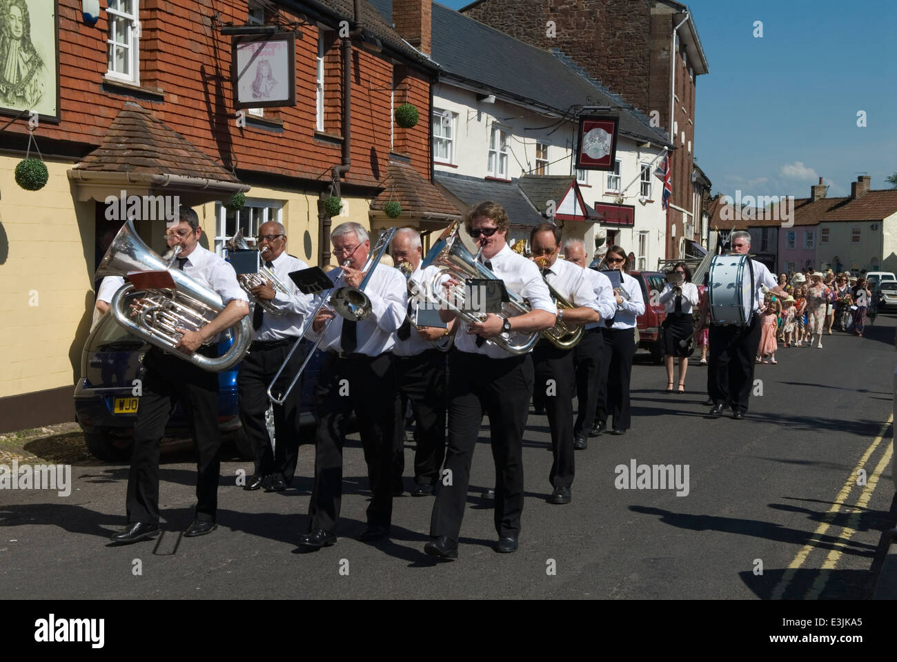 Village silver band Nether Stowey Somerset where Coleridge lived. UK  HOMER SYKES Stock Photo