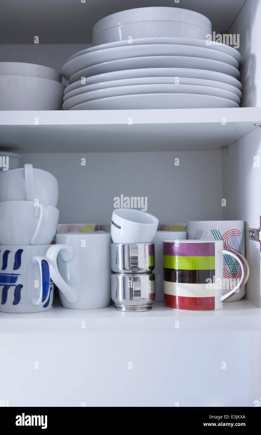 Plates And Cups Cupboard High Resolution Stock Photography And Images Alamy