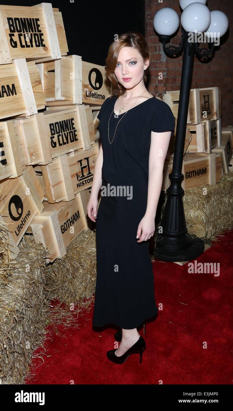 the A+E Premiere Party for 'Bonnie & Clyde' at Heath at the McKittrick Hotel on December 2, 2013 in New York City.  Featuring: Holliday Grainger Where: New York, New York, United States When: 03 Dec 2013 Stock Photo