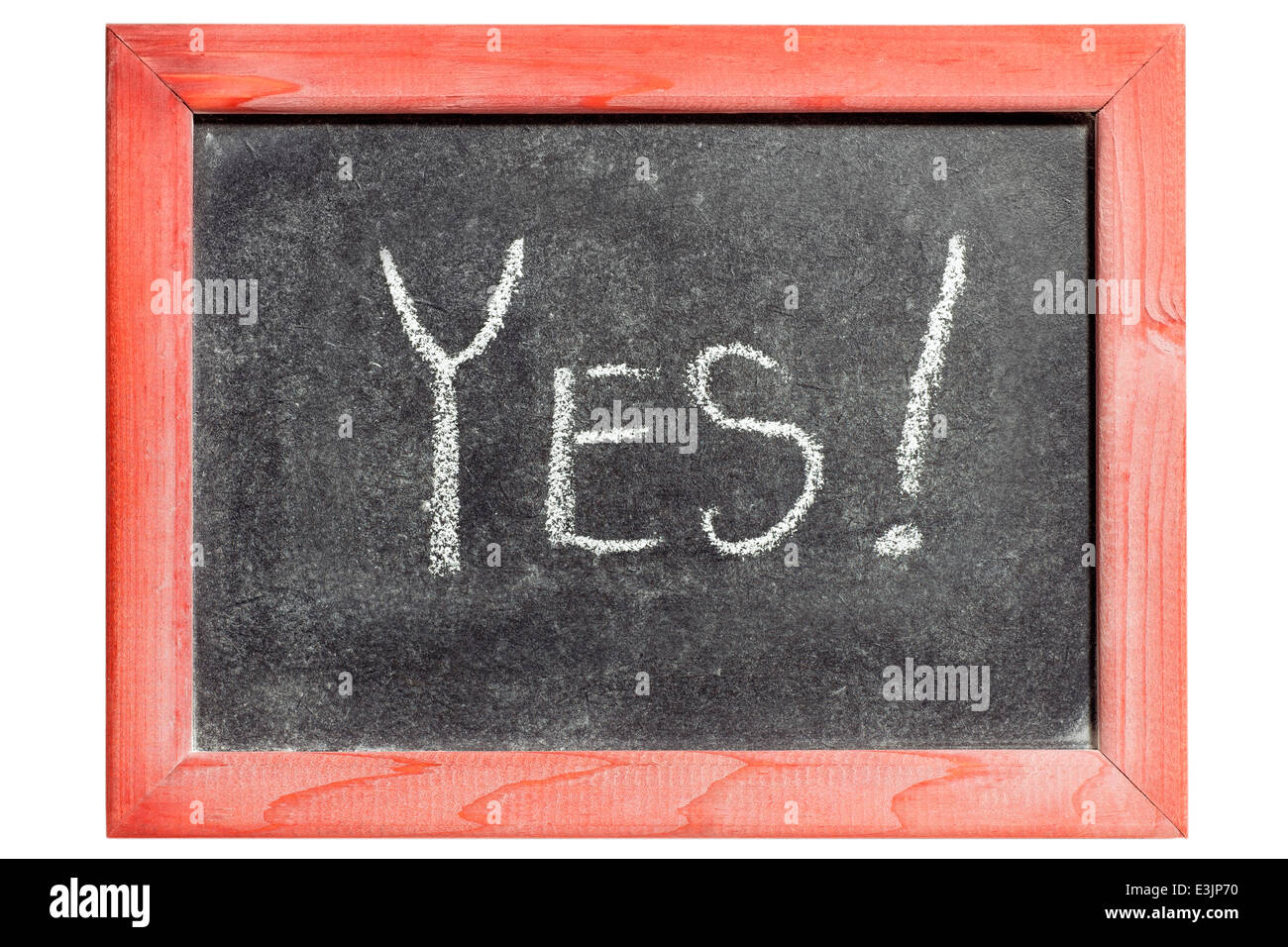 yes exclamation handwritten on isolated vintage blackboard Stock Photo