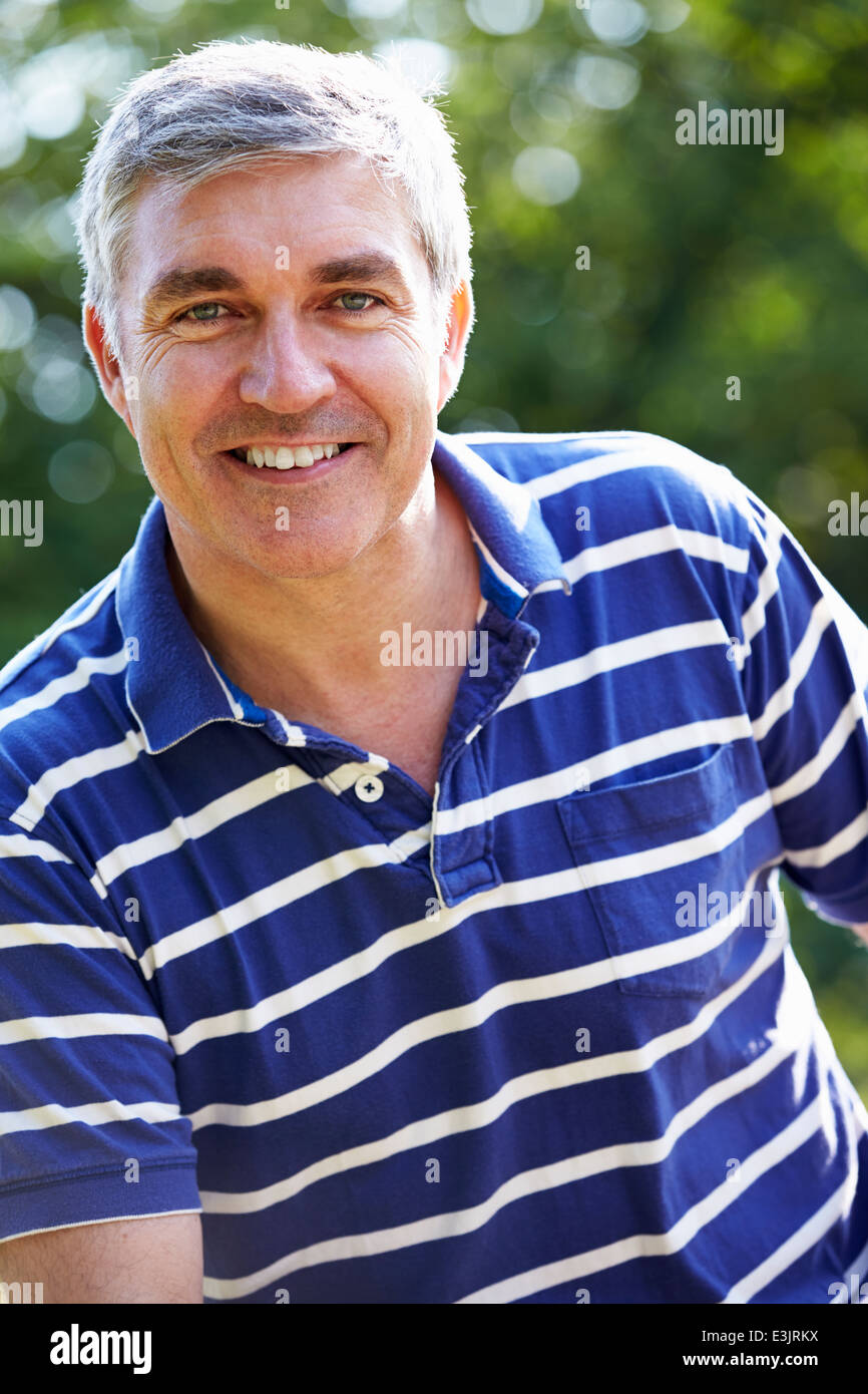 Outdoor Portrait Of Middle Aged Man Stock Photo