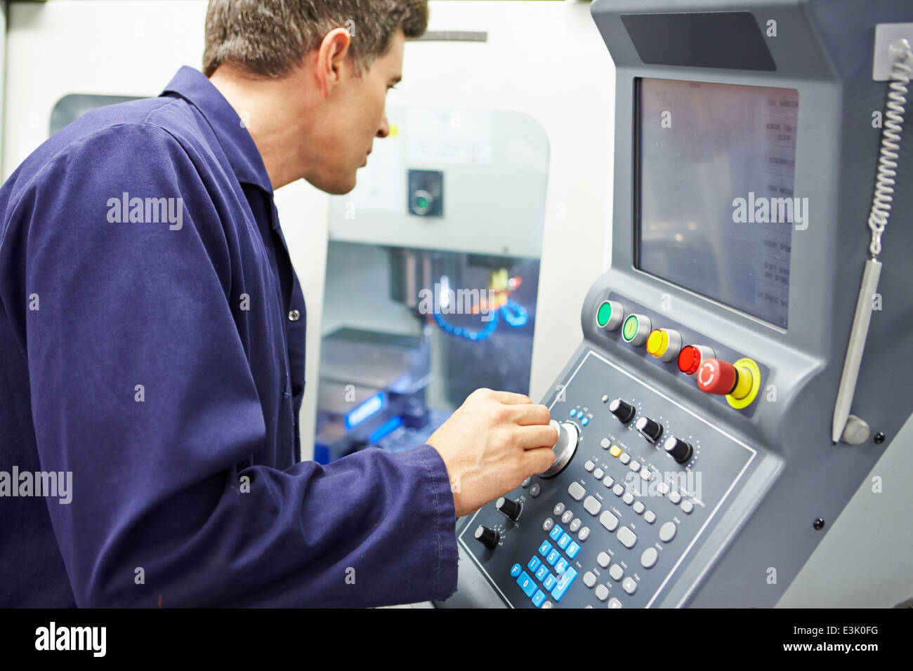 Engineer Operating Computer Controlled Milling Machine Stock Photo Alamy