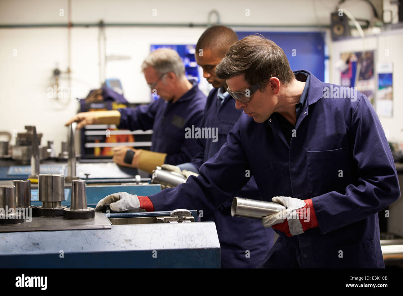 Busy Interior Of Engineering Workshop Stock Photo