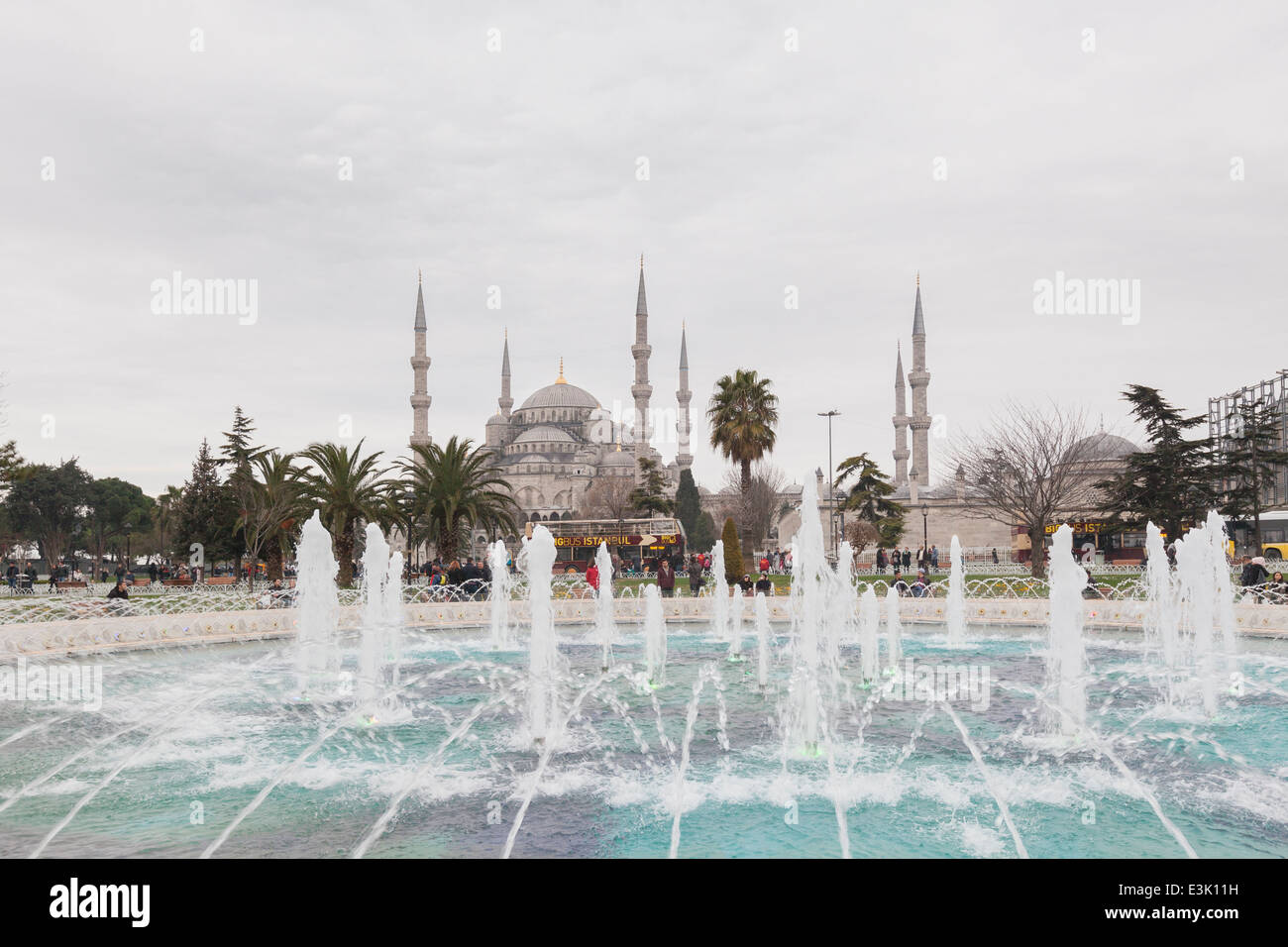 The Blue Mosque as seen from Sultanahmet park, Istanbul, Turkey Stock ...