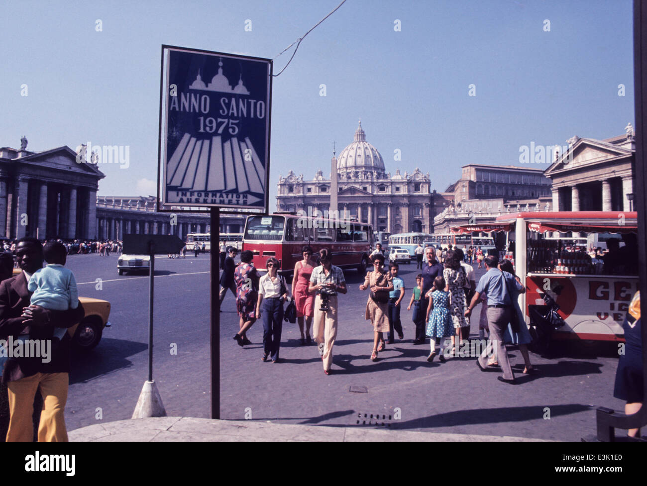 italy,rome,pilgrims,1975 Stock Photo