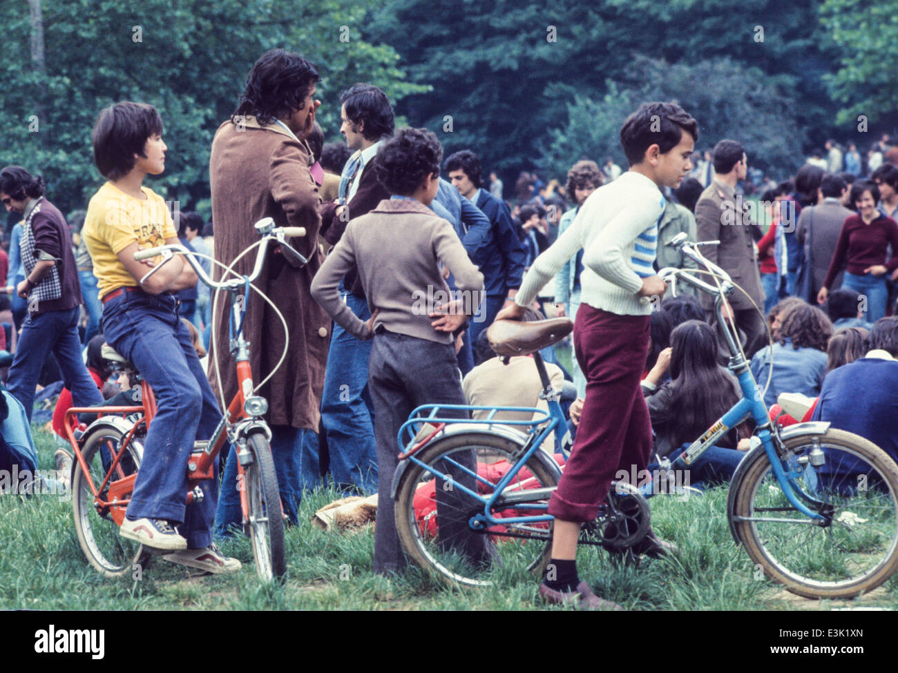 young people at pop music festival,70's‚ Stock Photo