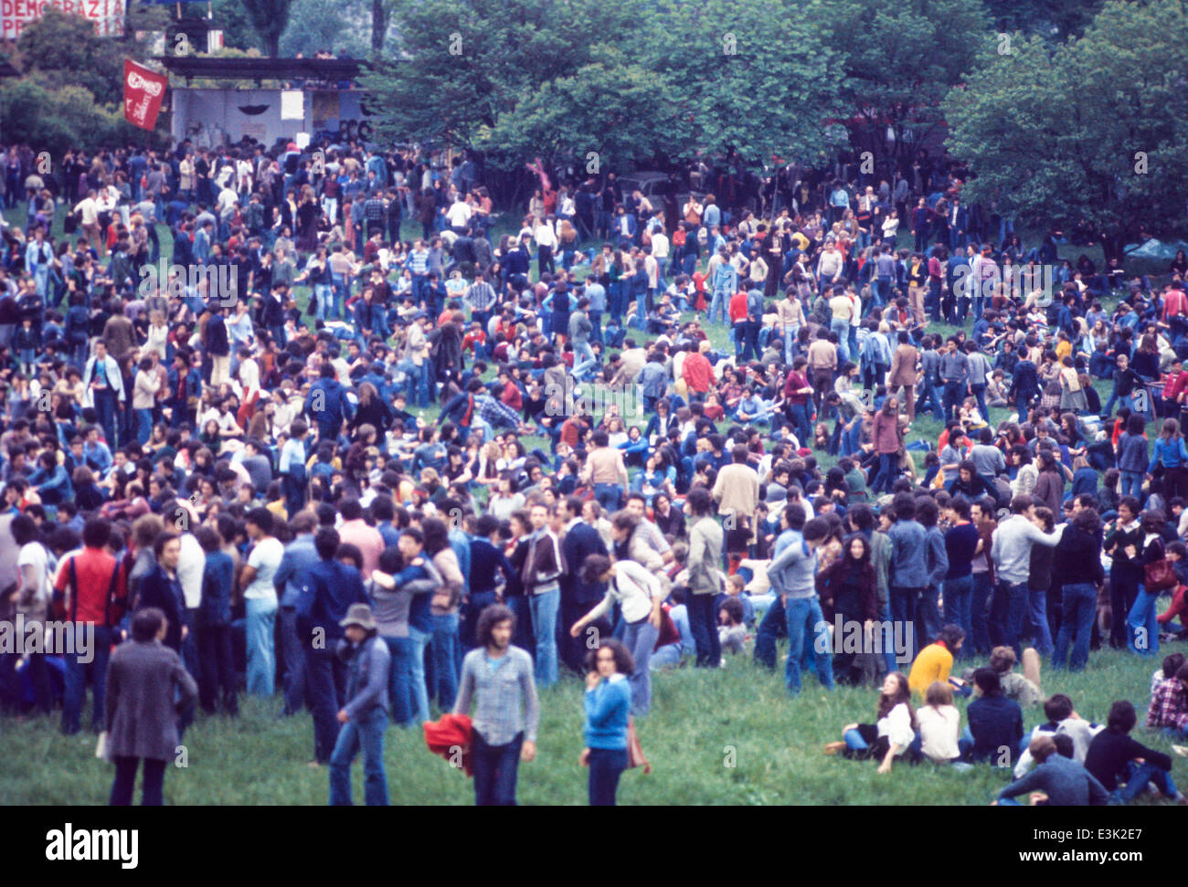 pop music festival,70's Stock Photo