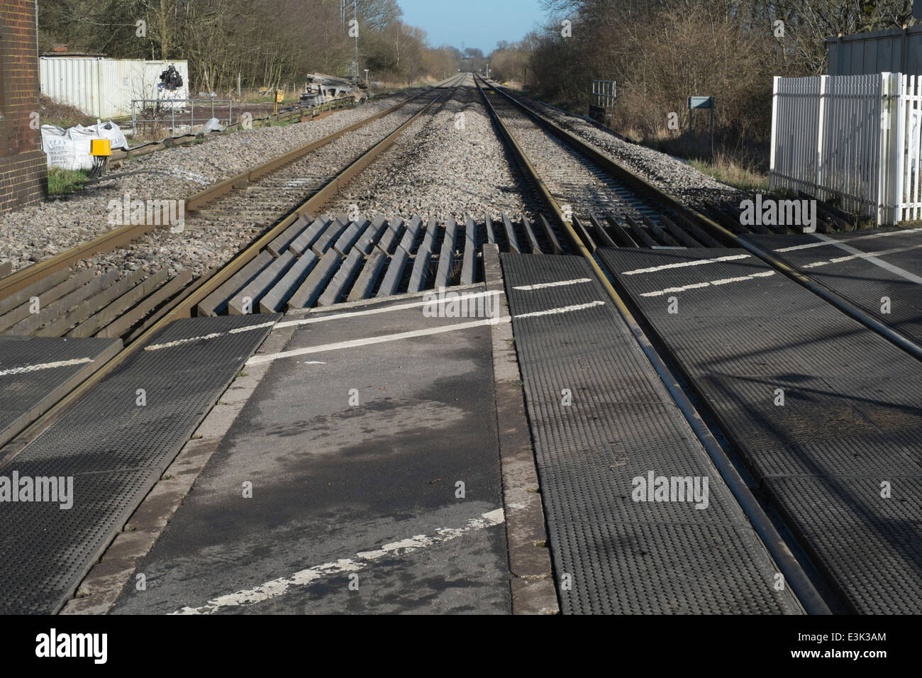 Level crossing at Awre in Gloucestershire Stock Photo