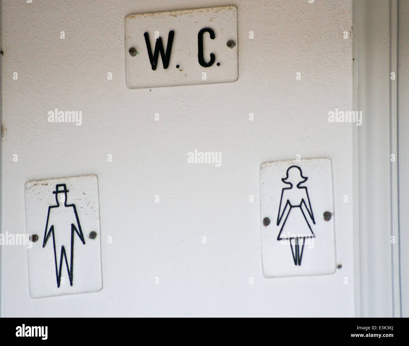Toilet sign with diagrams of man and woman, Kos Town, Kos, Greece Stock Photo