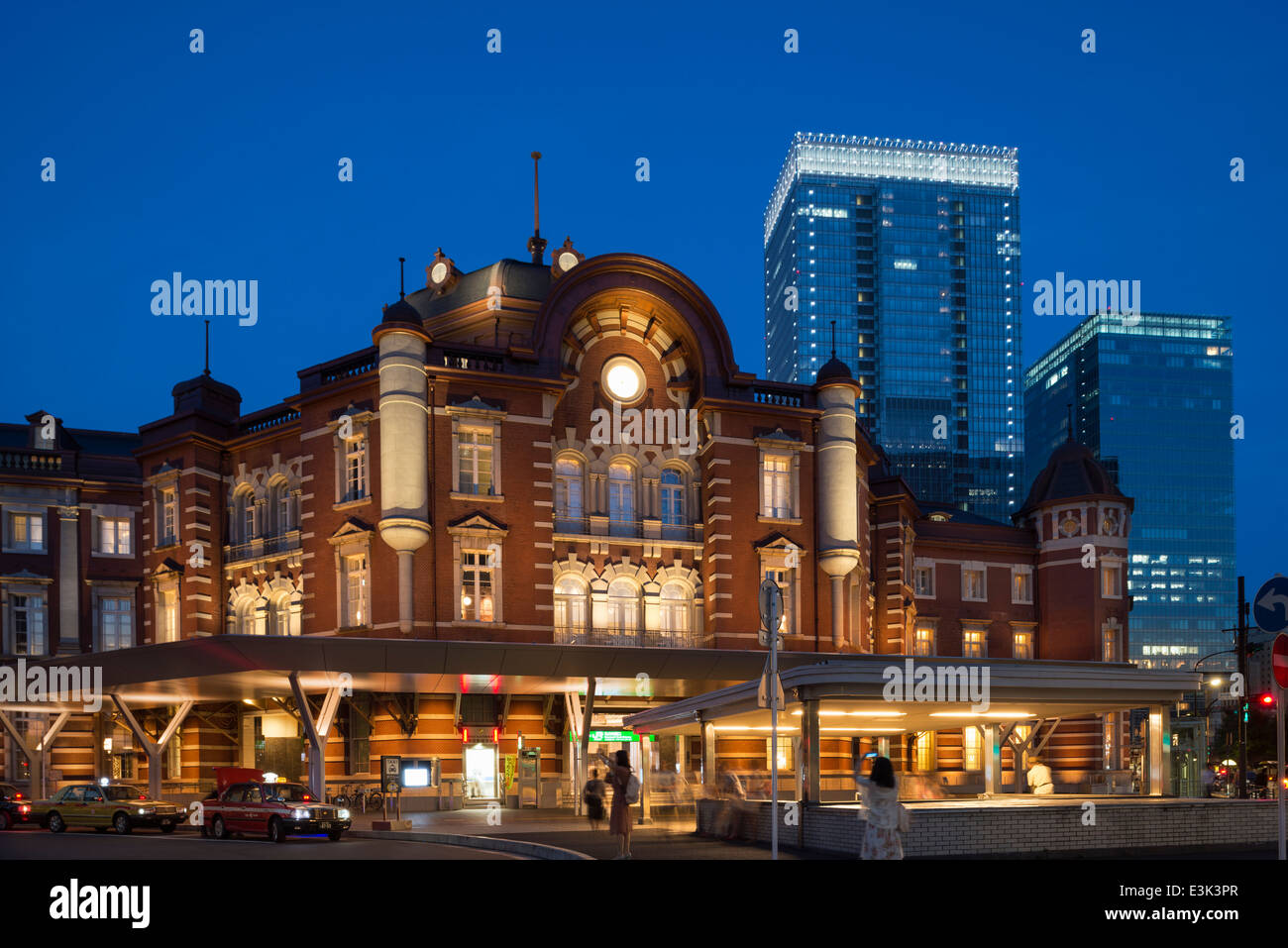 Night view of Tokyo Station, Marunouchi side. Tokyo, Japan Stock Photo