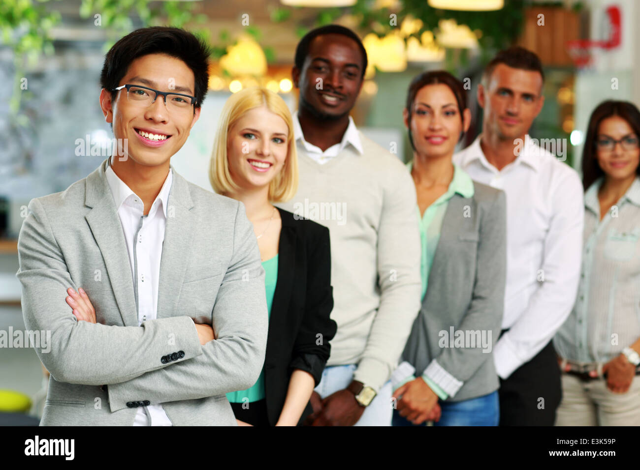 Portrait of a smiling group business people Stock Photo