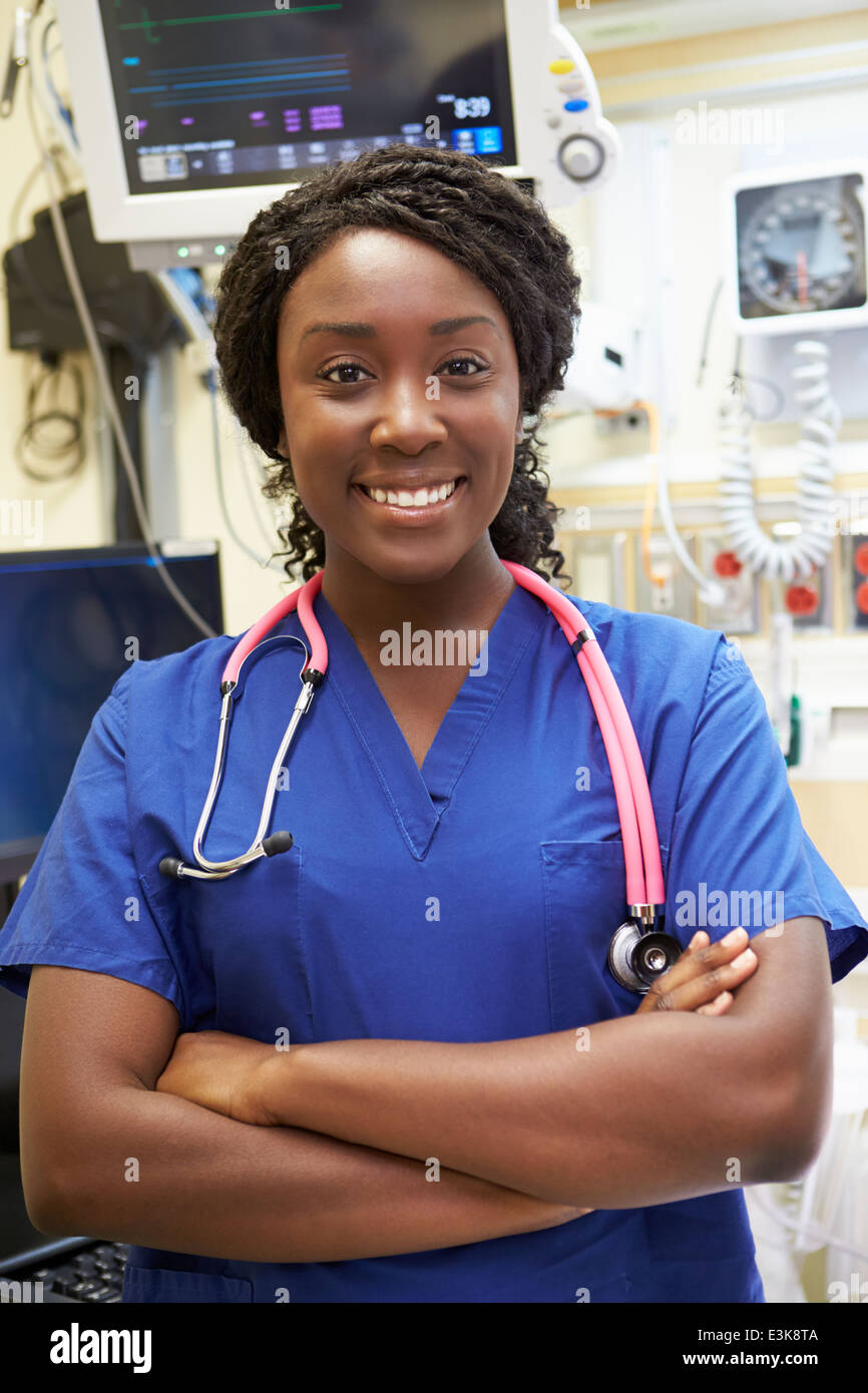 Portrait Of Female Nurse In Emergency Room Stock Photo - Alamy