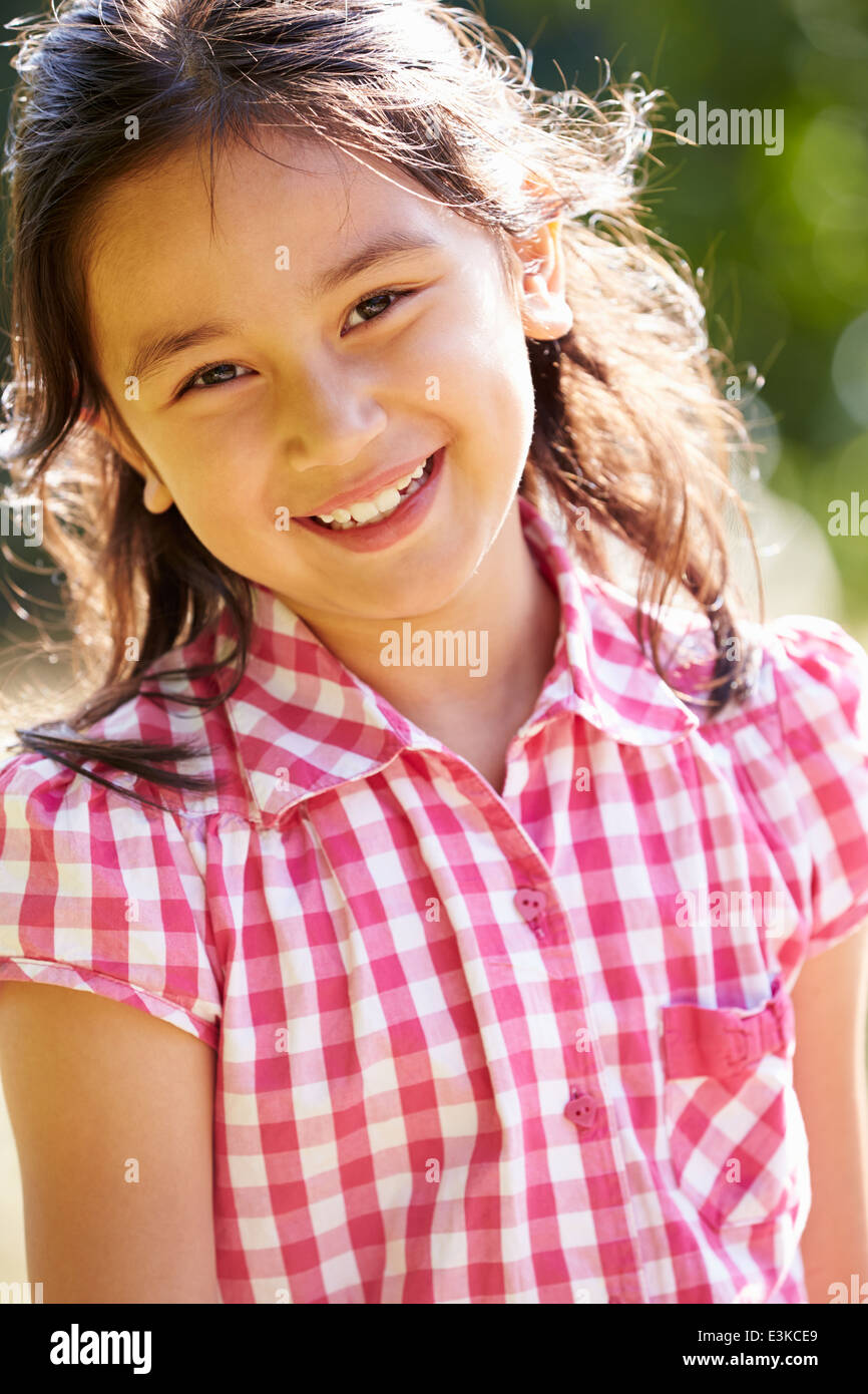 Portrait Of Pretty Asian Girl In Countryside Stock Photo