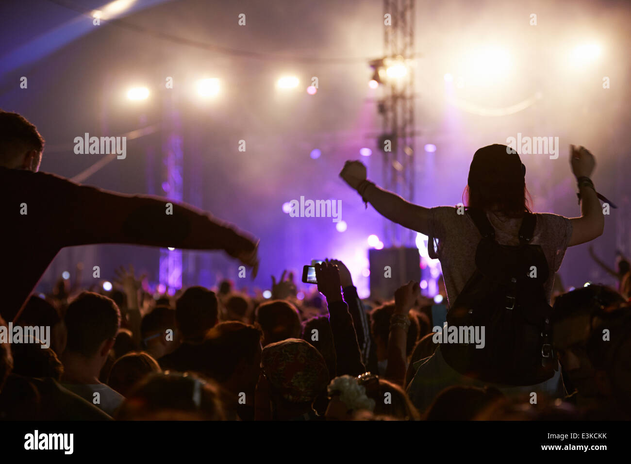 Audience Enjoying Themselves Music Concert Stock Photo