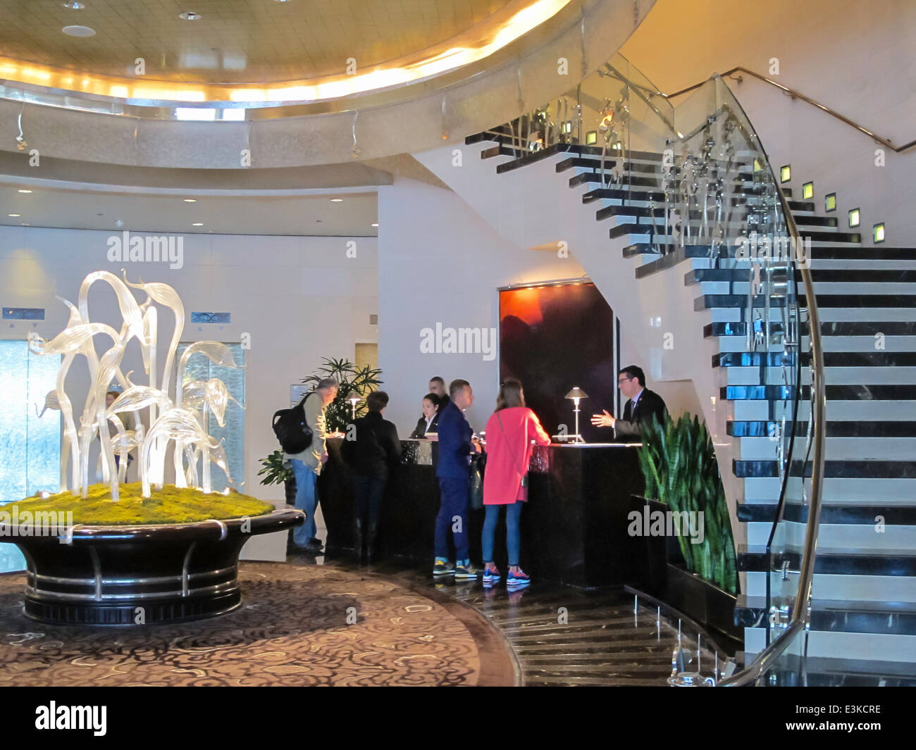 Mandarin Oriental Hotel Lobby, NYC, USA Stock Photo