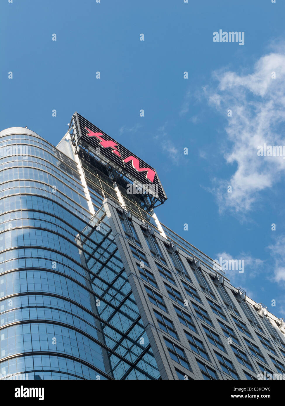 H&M Clothing Store Building Facade and Sign in Times Square, NYC, USA
