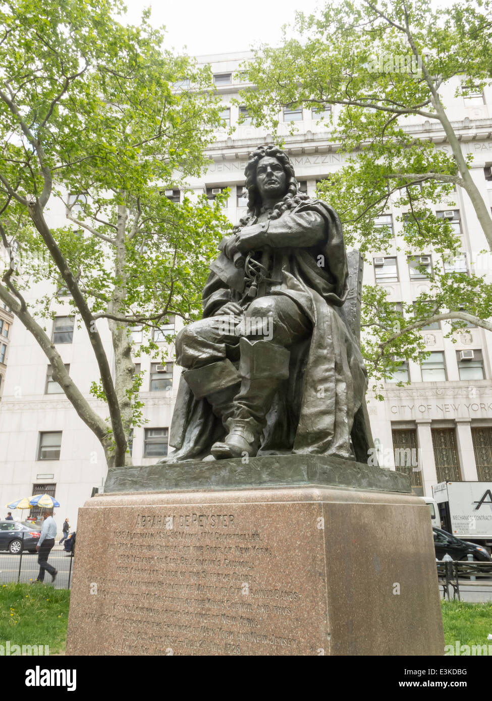 Abraham de Peyster Sculpture in Thomas Paine Park, Foley Square, NYC, USA Stock Photo Alamy
