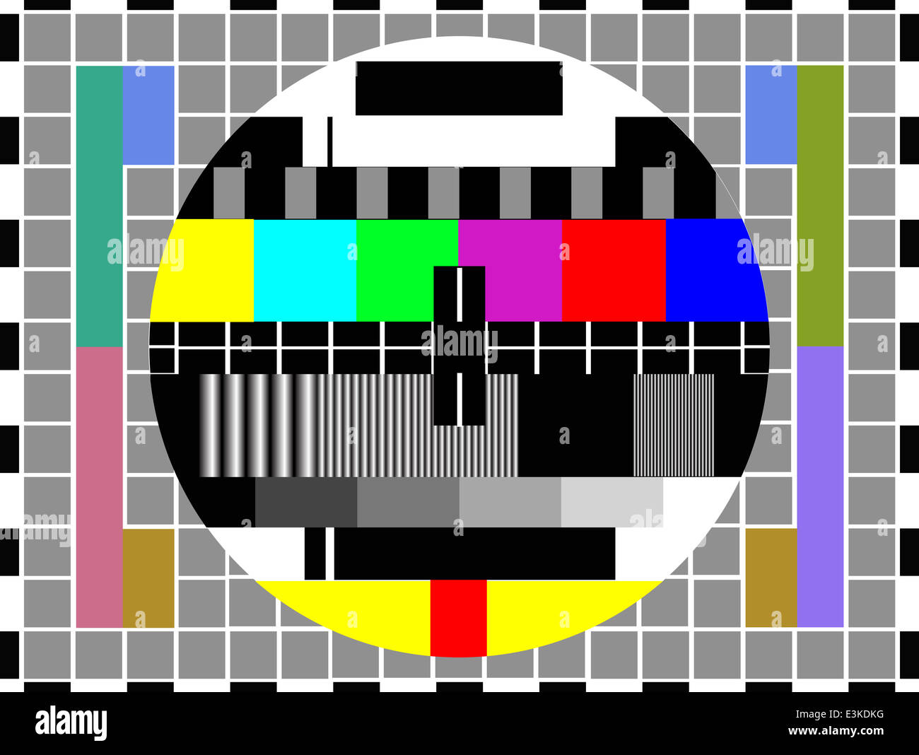 tv color test pattern - test card, vector Stock Photo