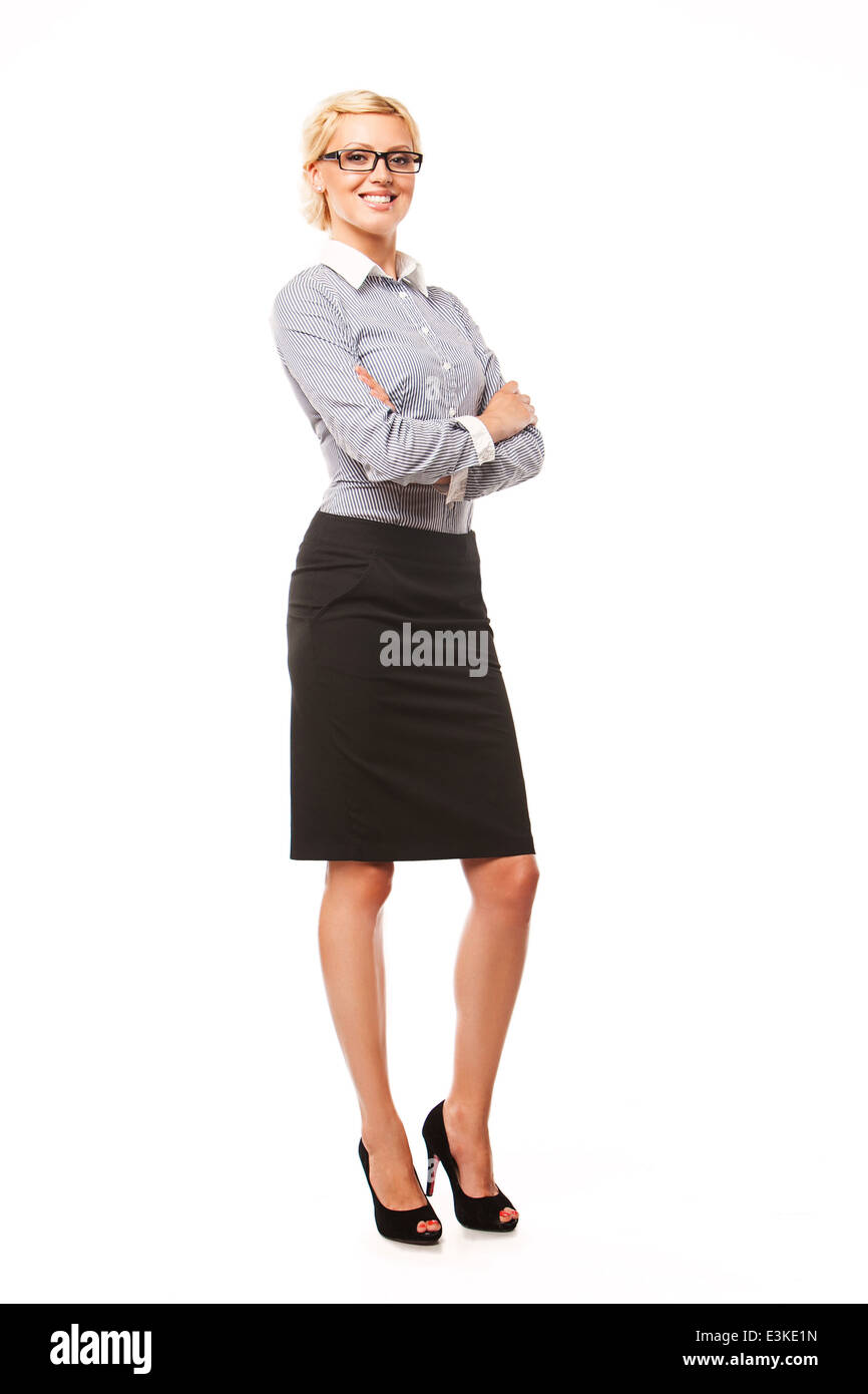 beautiful business woman isolated on white background Stock Photo - Alamy