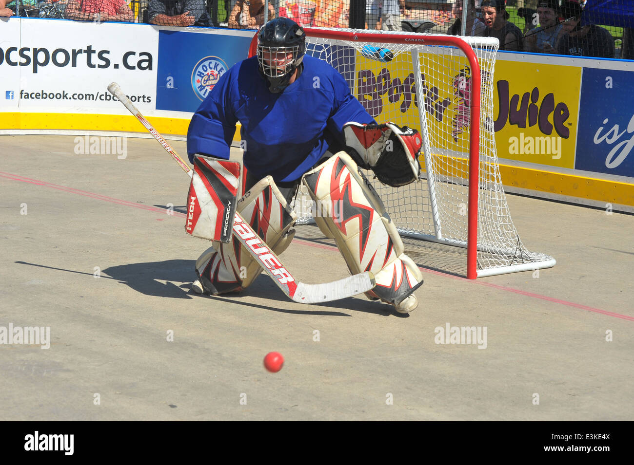 Images from a 'Play On' hockey tournament held in Victoria Park in London, Ontario in Canada. Stock Photo