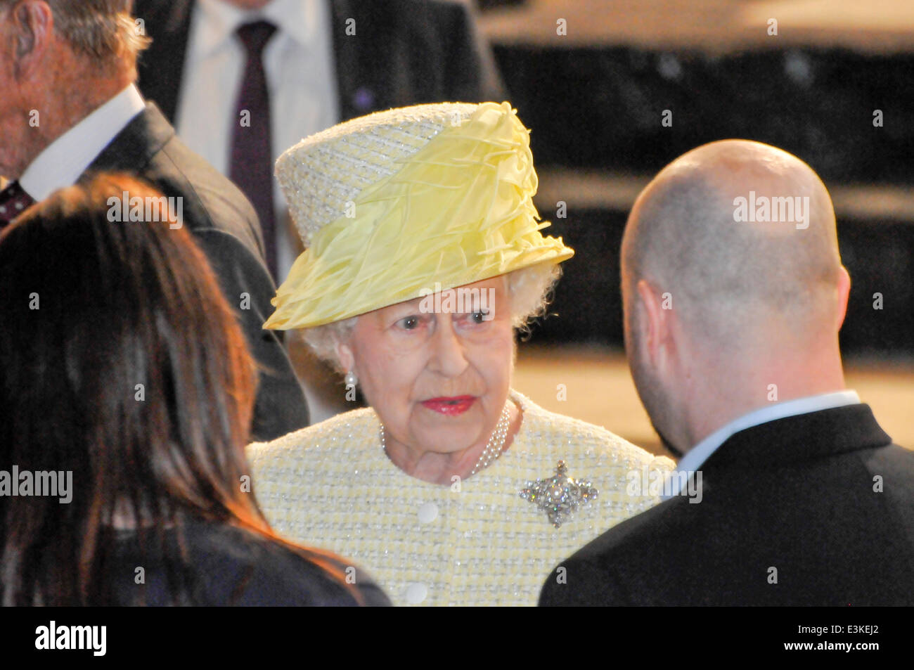 Belfast, Northern Ireland. 24 Jun 2014 - Her Majesty Queen Elizabeth II visits the Game of Thrones set in the Titanic Studios, Belfast  Credit:  Stephen Barnes/Alamy Live News Stock Photo