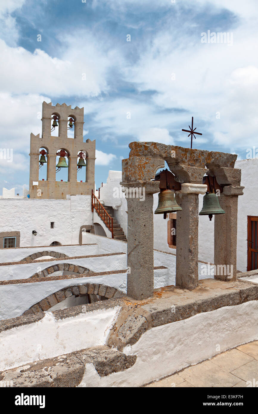 Saint John the Evangelist monastery at Patmos island in Greece Stock Photo