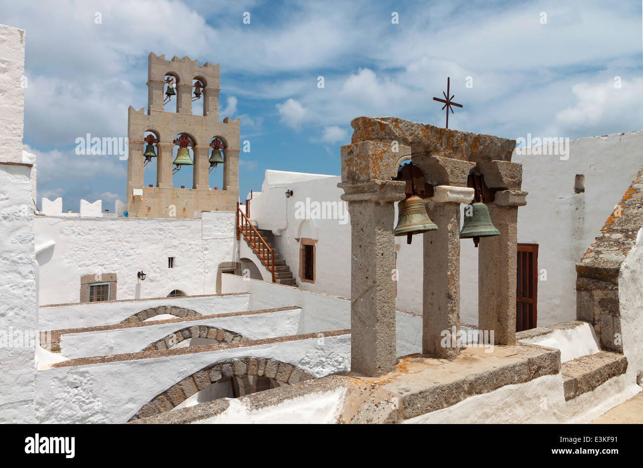 Saint John the Evangelist monastery at Patmos island in Greece Stock Photo