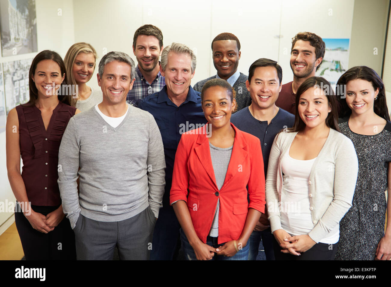 Portrait Of Staff In Modern Multi-Ethnic Office Stock Photo