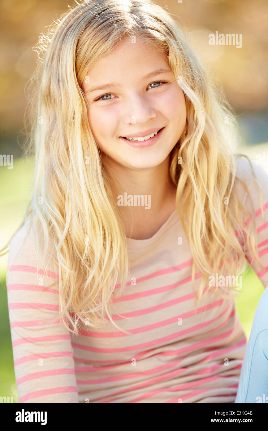 Portrait Of Pretty Girl In Countryside Stock Photo Alamy