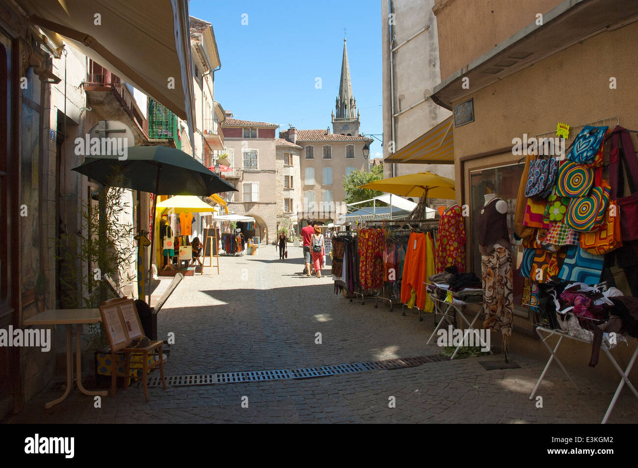 Street view at Les Vans, a village in France, Ardèche, Rhône-Alpes. Photo  V.D Stock Photo - Alamy